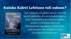Read more about the article Kalevi Lehtisen uskoontulo