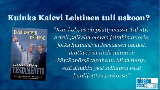 You are currently viewing Kalevi Lehtisen uskoontulo