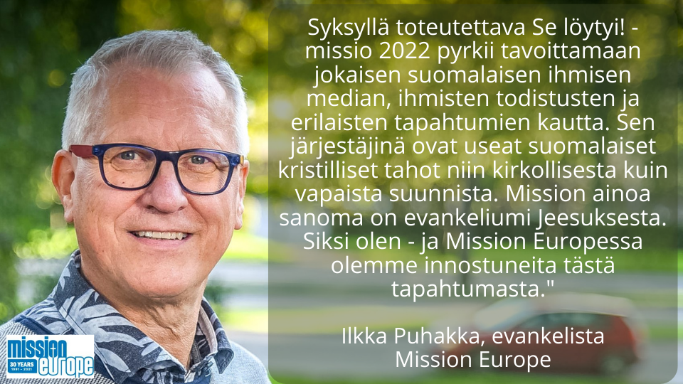 Read more about the article Ilkka Puhakka valmistautuu Se löytyi -missioon
